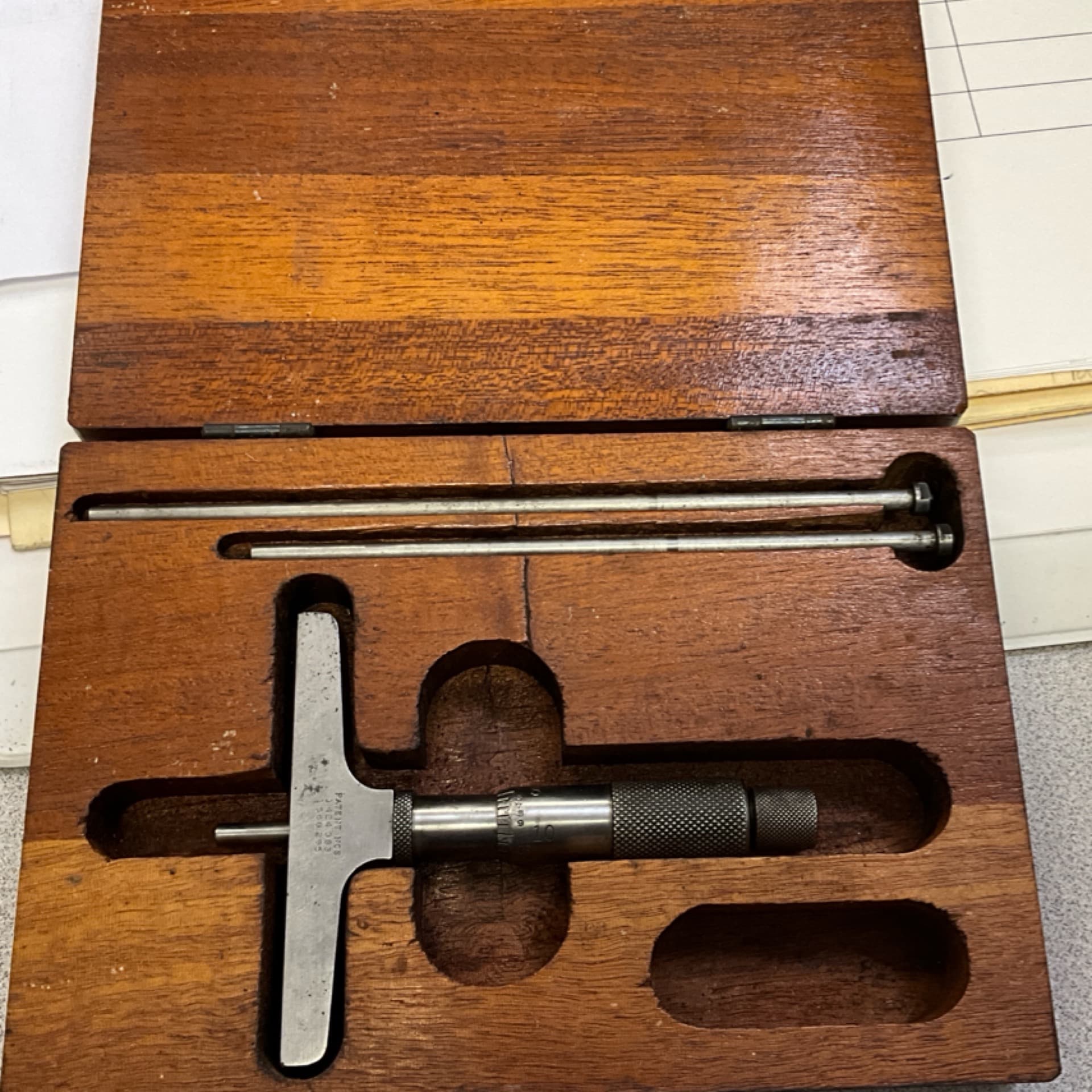 Vintage Lufkin Rule Co. No. 513 Depth Gauge Machinist Tool in Box